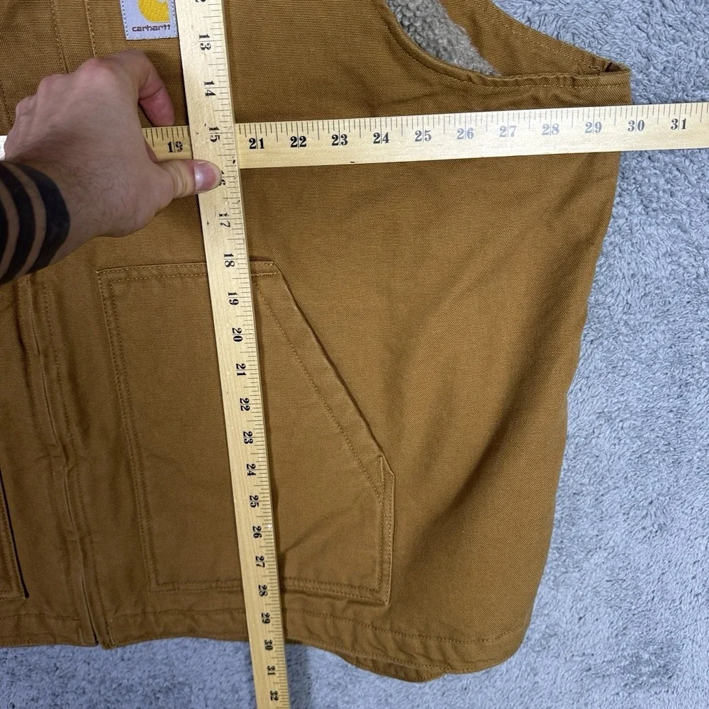 Carhartt Vest Mens 3XL XXXL Sherpa Lined Full Zip Workwear Utility 104277 BRN